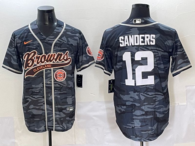 Men 2025 Cleveland Browns #12 Sanders Camo Joint Name Nike Limited NFL Jersey style 6->cleveland browns->NFL Jersey